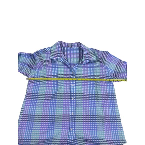 Vintage-Inspired L.L. Bean Pastel Plaid Cotton Shirt L Grandmacore - Picture 6 of 9